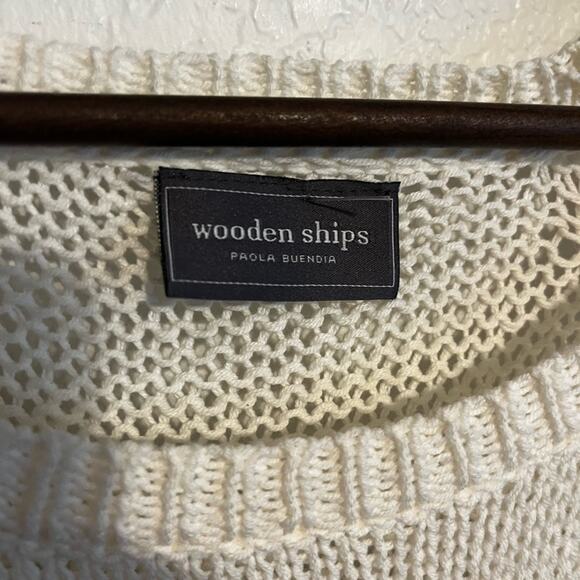Wooden Ships Knit Game Day Crewneck Sweater Cream XS/ Small - Picture 5 of 9